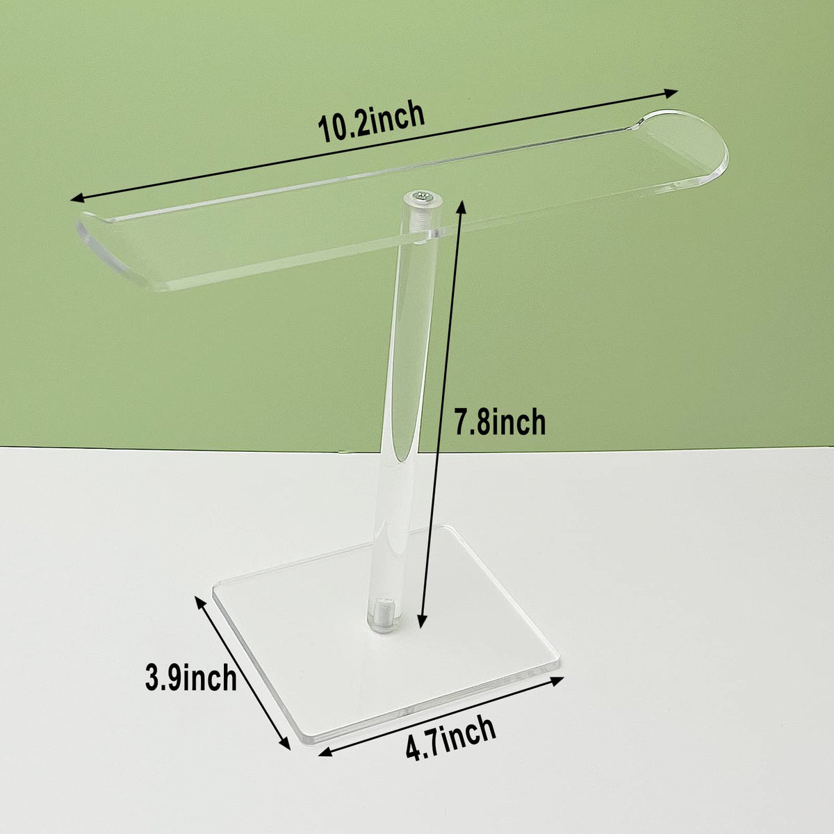 Bigfety side profile of sturdy acrylic stand demonstrating stable construction benefit