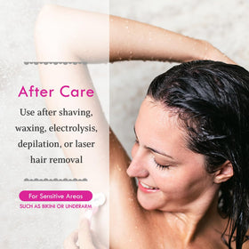 Bikini Zone applied to bikini line demonstrating fast soothing relief