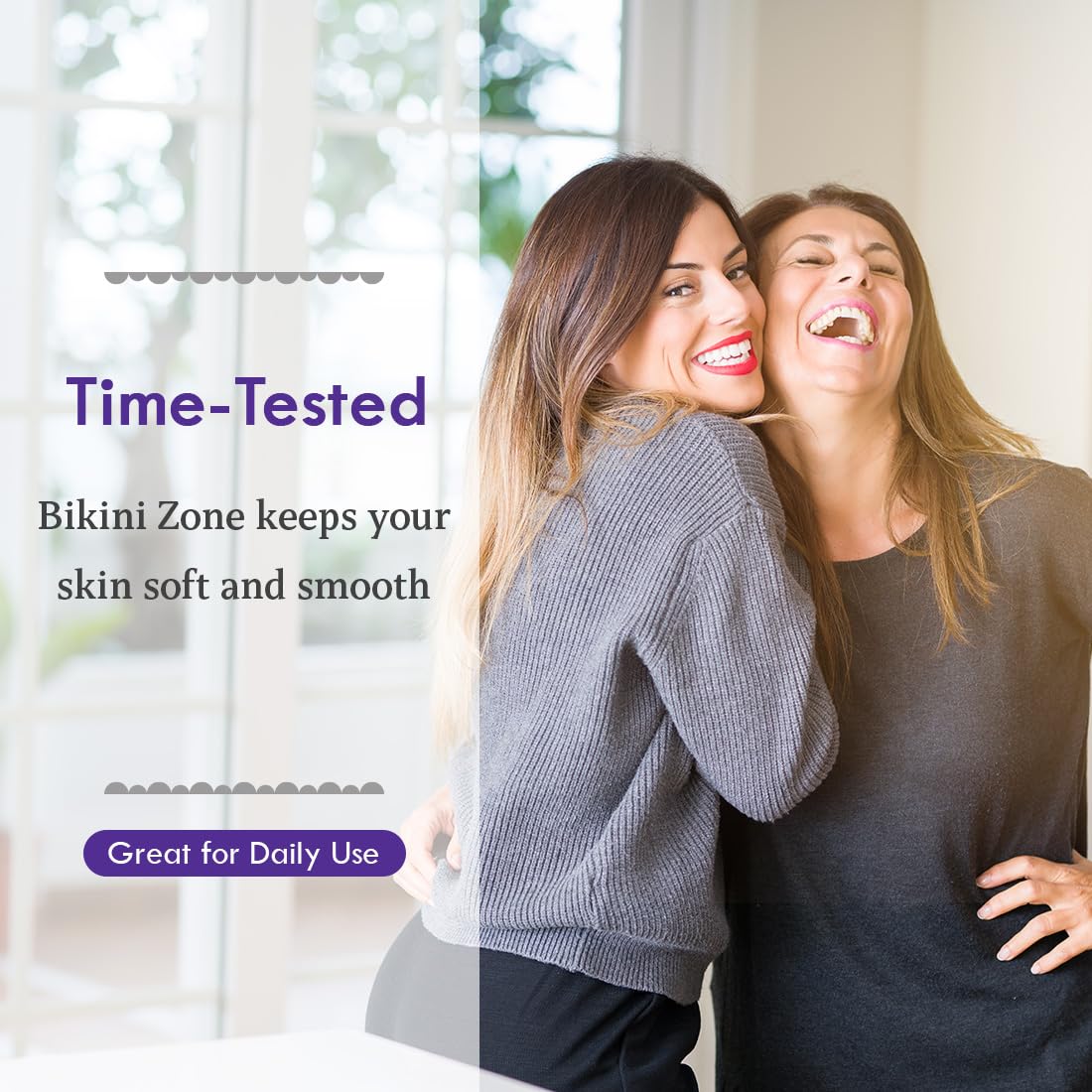 Bikini Zone in use while shaving bikini area for precise results