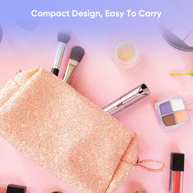 bikurpia compact device inside a purse for convenient travel touch-ups