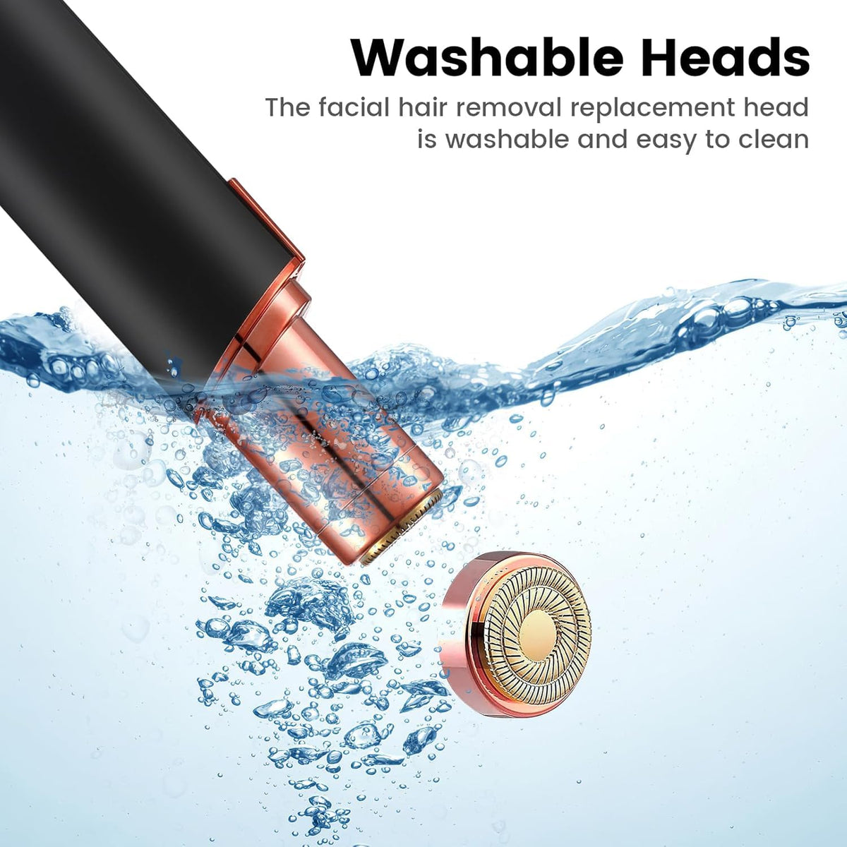 bikurpia detachable head being rinsed to demonstrate easy cleaning