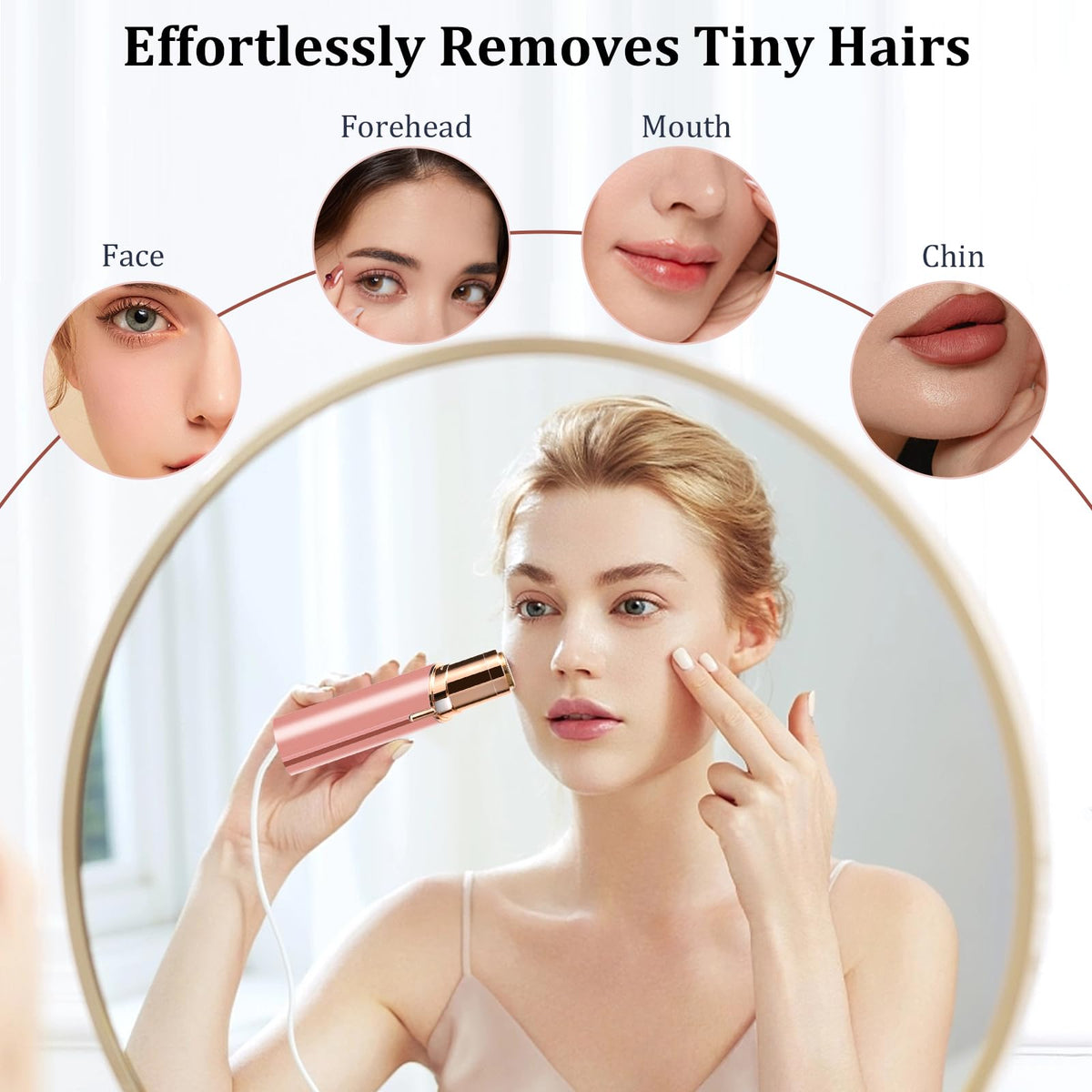 bikurpia device LED light illuminating skin for accurate grooming
