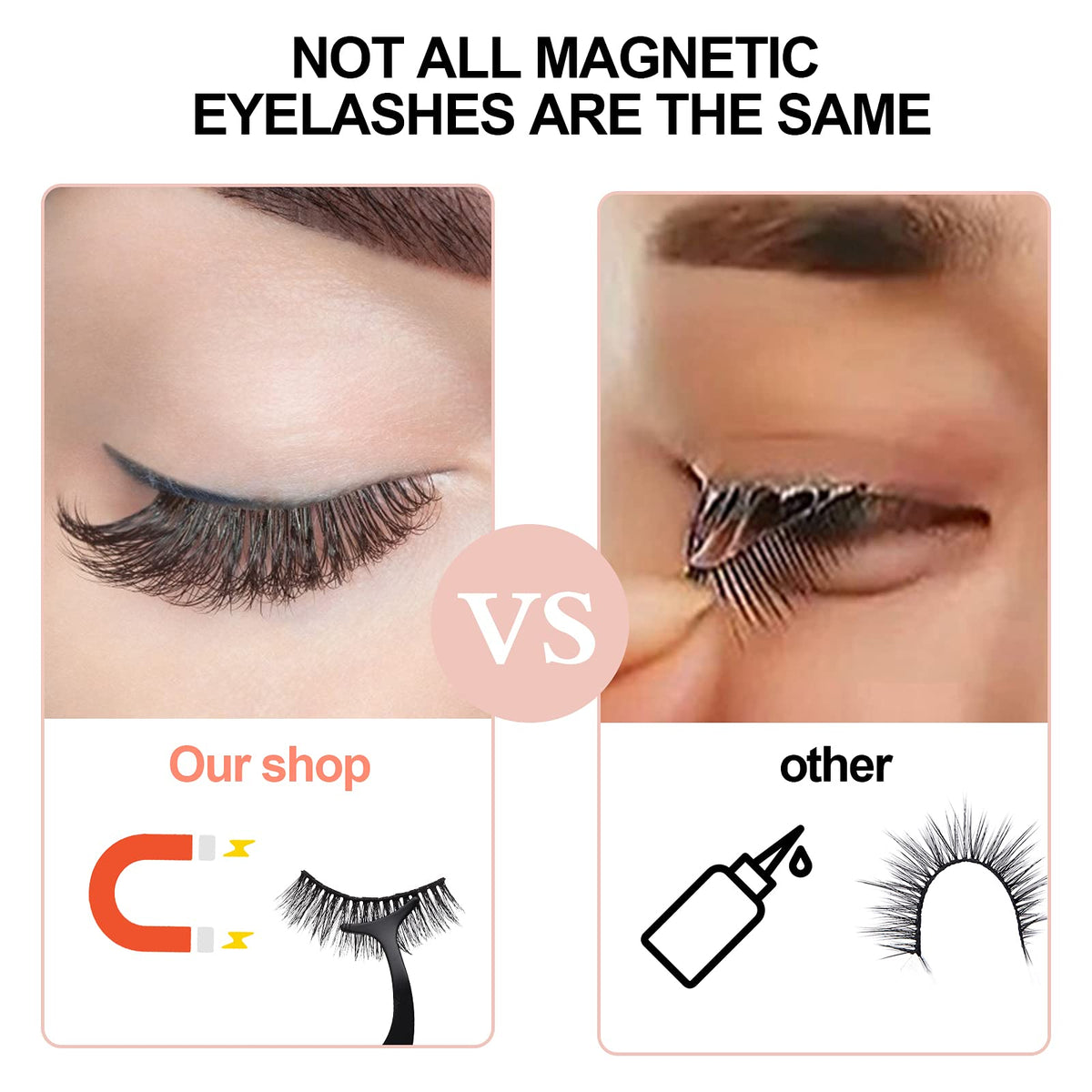 BILEYCHA lashes applied on eye showing natural lightweight enhancement
