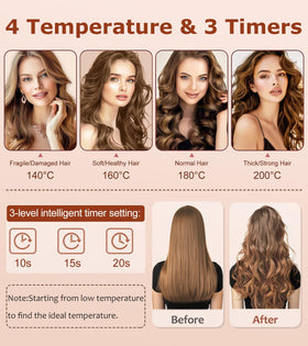 BILITOK in use styling demo on long hair creating uniform curls fast and effortlessly