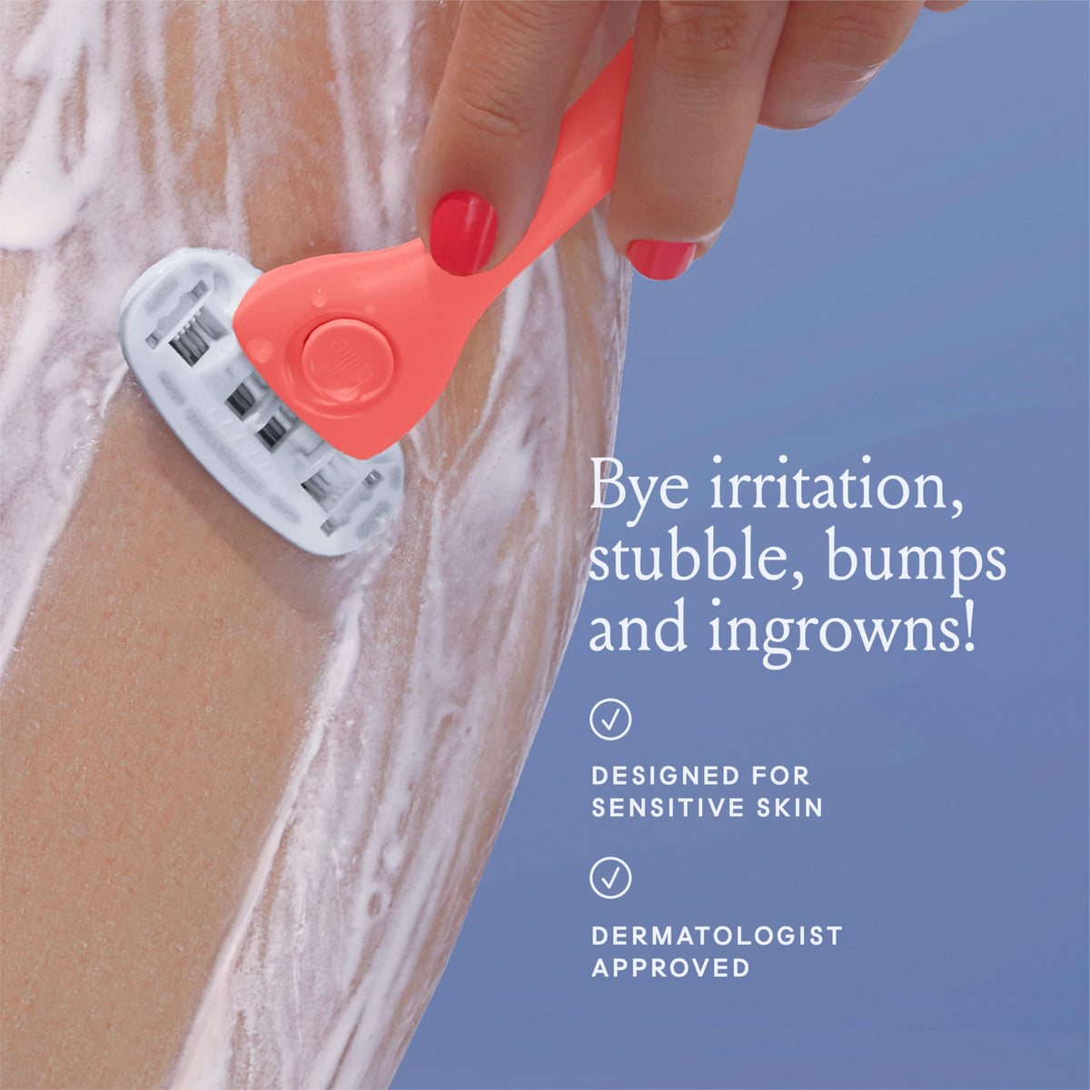 Billie aloe shave soap lathering on skin for smoother glide