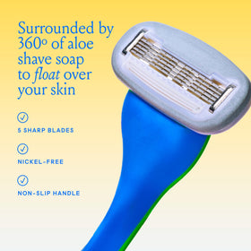 Billie five-blade cartridge detail for smooth shave