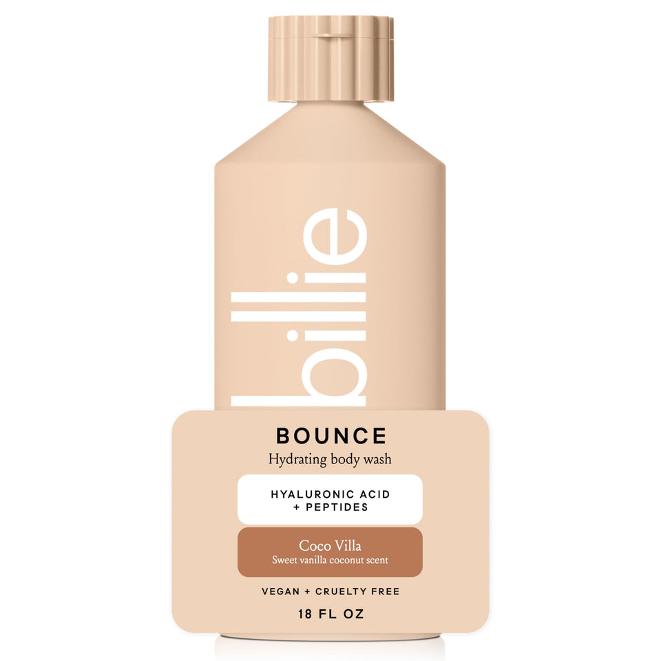 Billie front bottle showing label and hydrating benefits