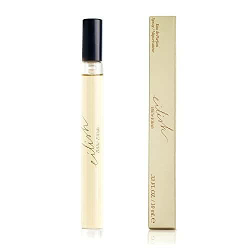 Billie Eilish front bottle view showing gilded sculptural design and elegant look