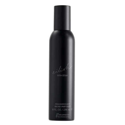 billie eilish front packaging showing gilded bottle and label, elegant display benefit