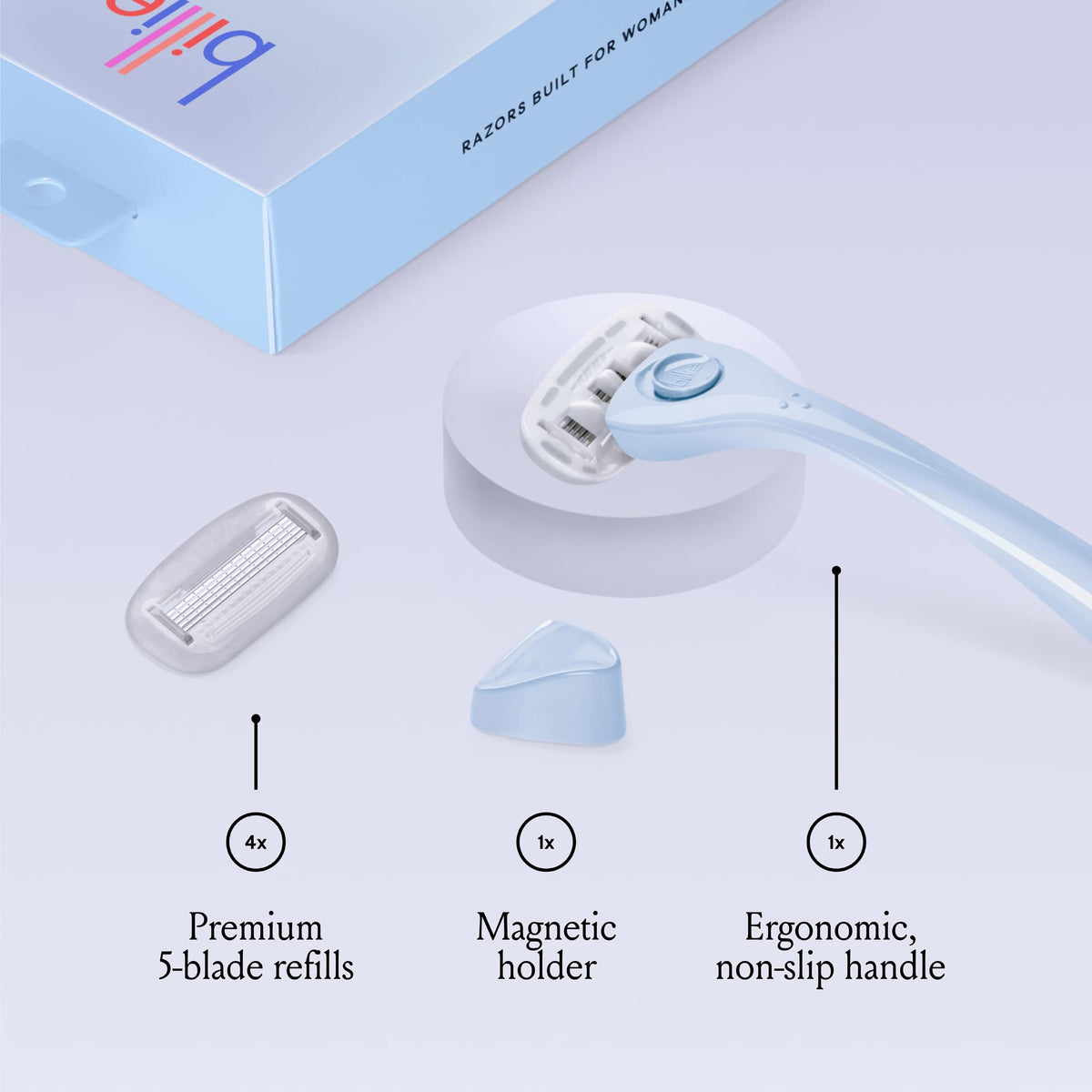 Billie five-blade closeup with aloe shave soap for smoother strokes
