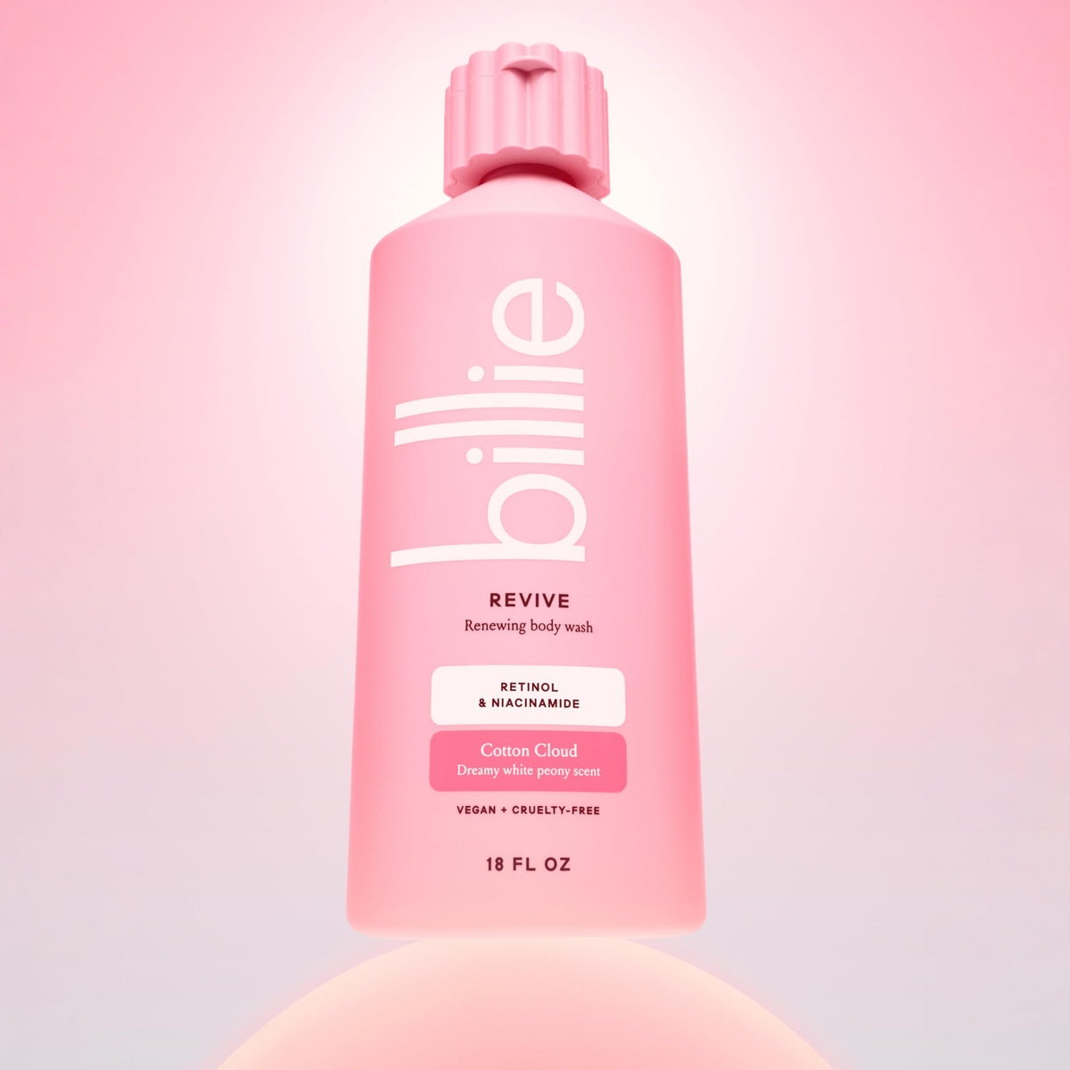 Billie gel texture on fingertip demonstrating gentle, cushiony lather benefit