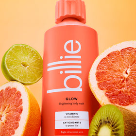 Billie foam on loofah demonstrating rich lather and thorough cleansing