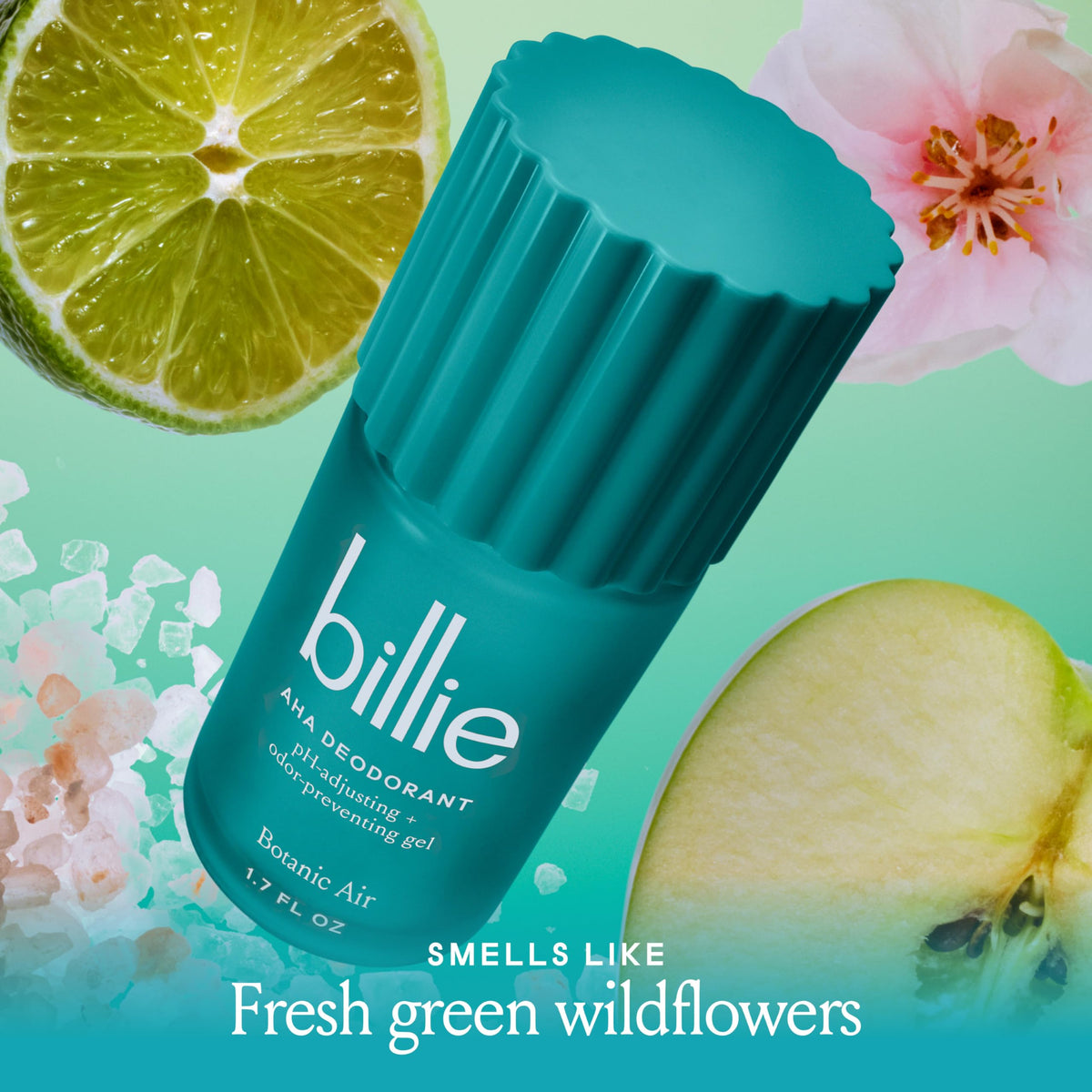 Billie bottle staged on bathroom shelf demonstrating easy morning routine use