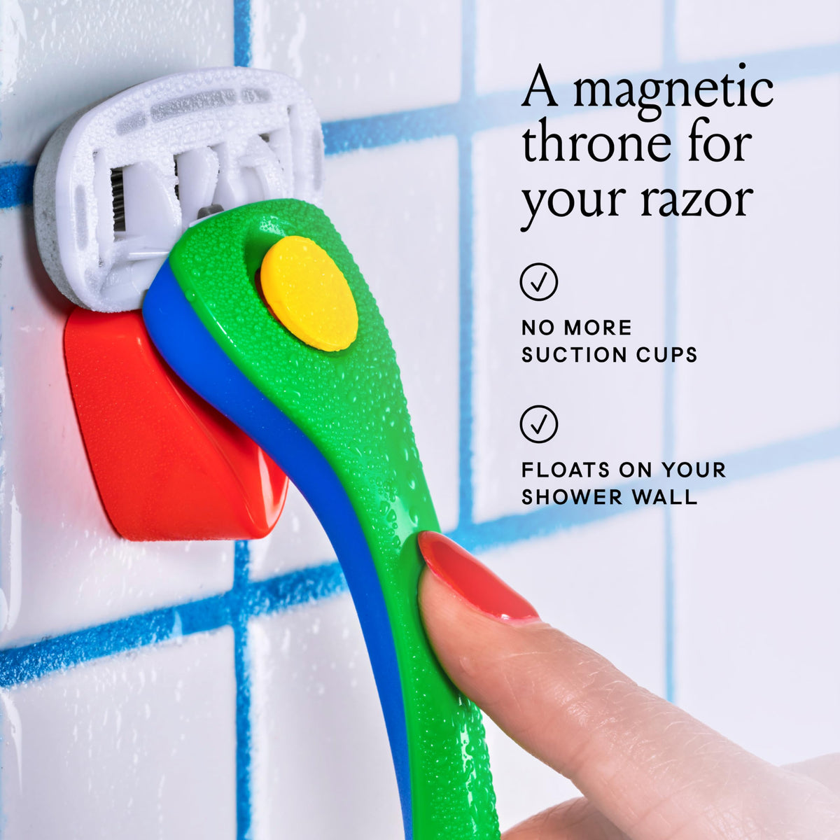 Billie razor in shower demonstrating easy, controlled use