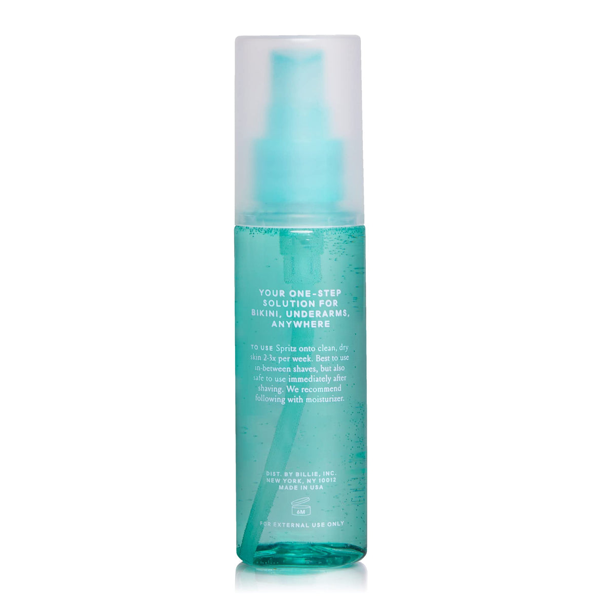 Billie bottle staged on bathroom shelf suggesting daily grooming routine