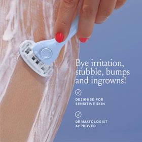 Billie magnetic holder installed on shower wall keeping razor dry