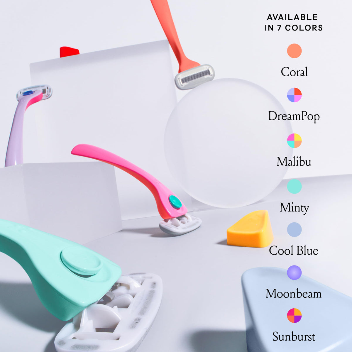 Billie magnetic holder mounted on shower wall keeping razor dry and easy to reach