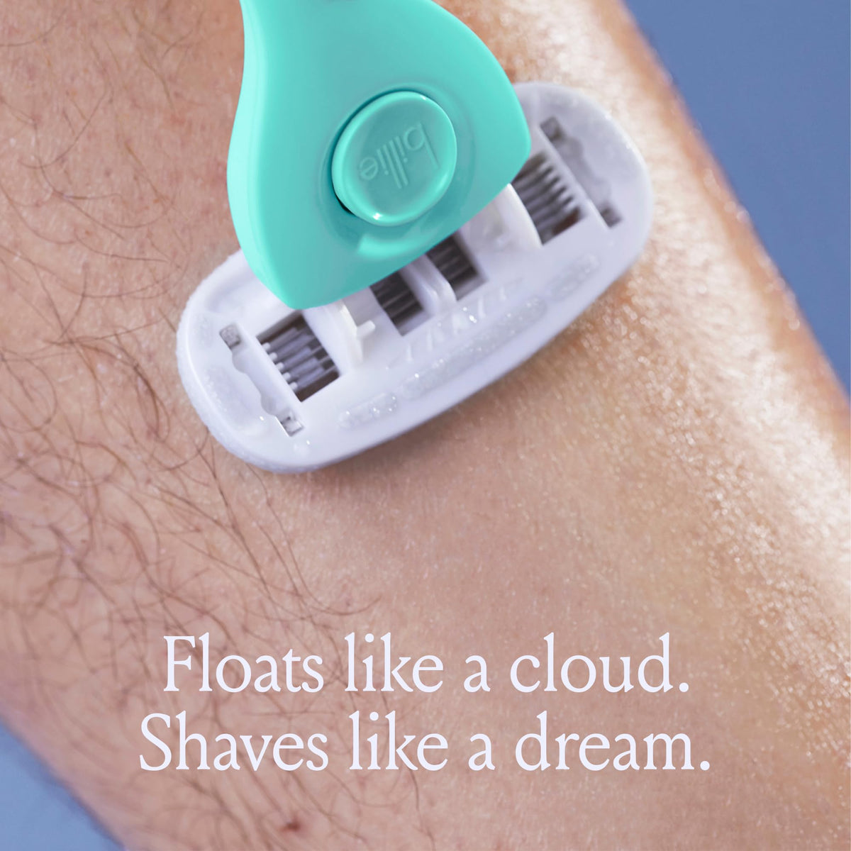 Billie razor shown in hand for size and ergonomic balance
