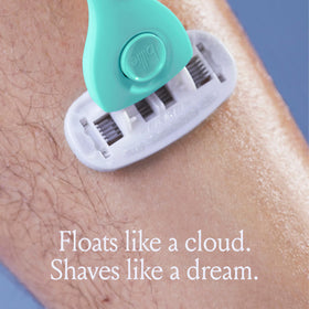 Billie razor shown in hand for size and ergonomic balance