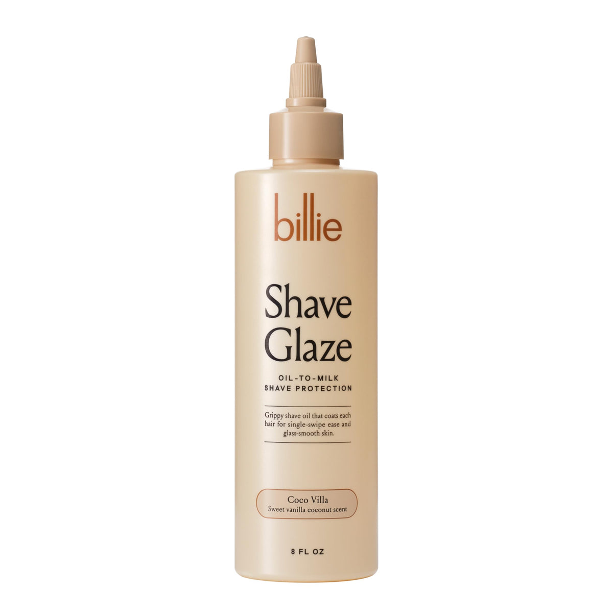 Billie front packaging showing Coco Villa scent and 8oz size for luxurious shave