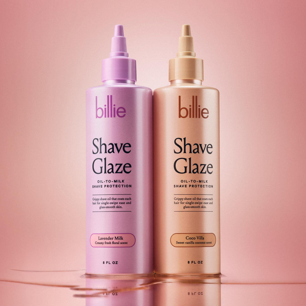Billie label and ingredients close-up highlighting real oils and product info