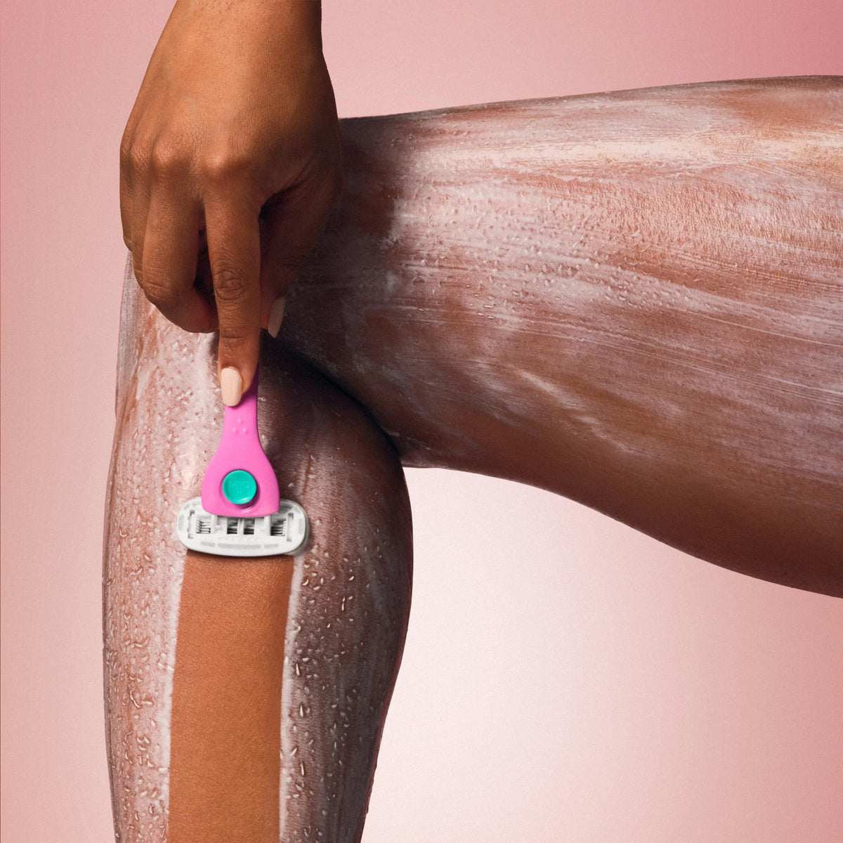 Billie milky lather on palm showing easy emulsification and smooth glide