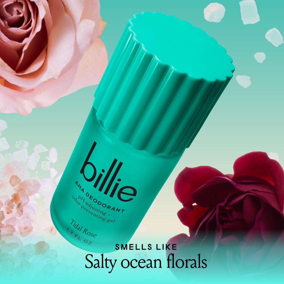 Billie size comparison in hand displaying 1.7oz travel-friendly deodorant convenience
