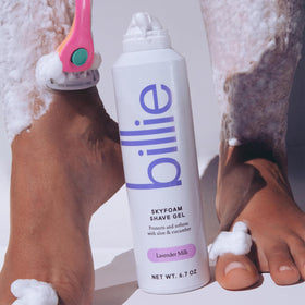 Billie razor with SkyFoam showing smoother, safer shaves