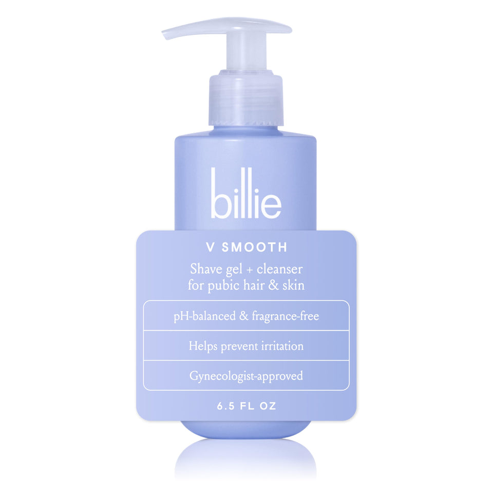 Billie front packaging showing bottle and brand for clear product ID and benefit