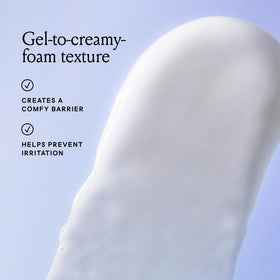 Billie gel texture close-up demonstrating creamy gel-to-foam consistency for smooth shave