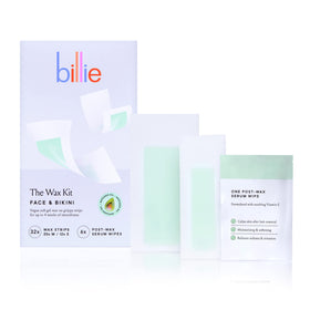 Billie front packaging showing kit contents and benefit clear instructions