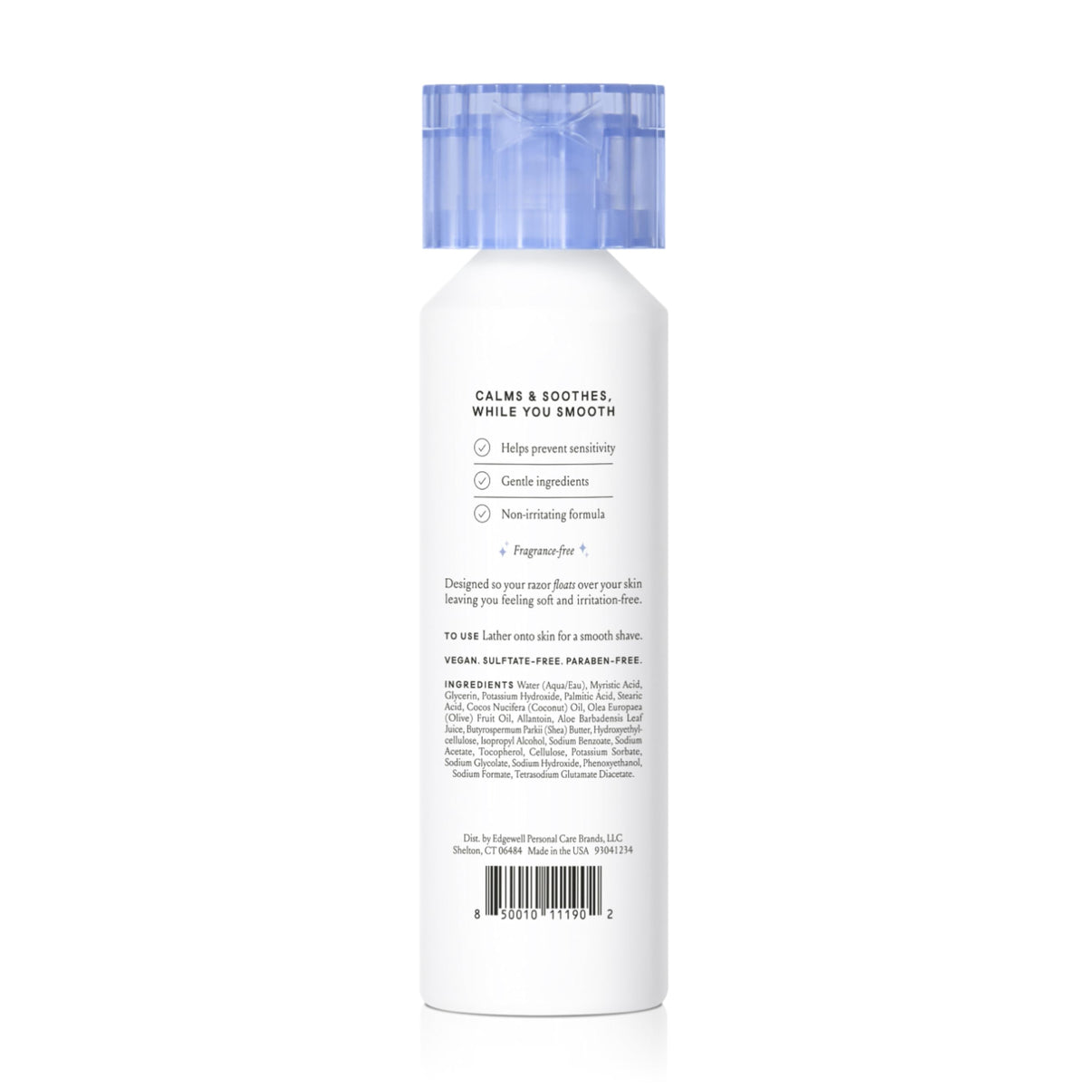 Billie whipped cream spread on skin indicating moisturized, comfortable shave