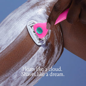 Billie label showing vegan, cruelty-free and dermatologist-approved benefits