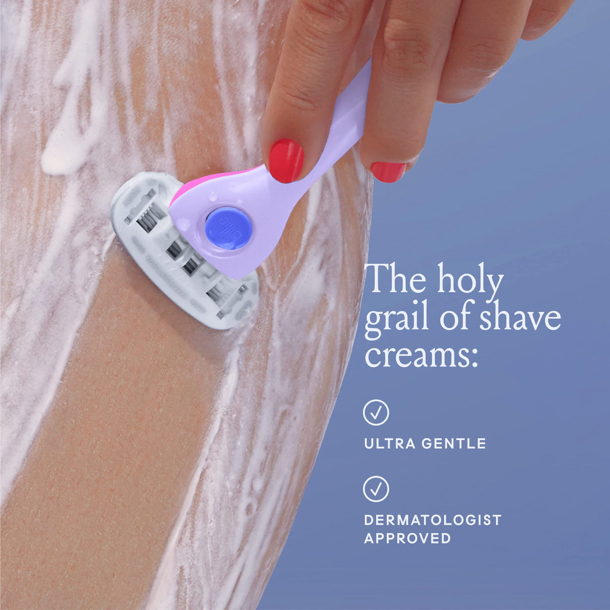 Billie dispensing whipped cream texture demonstrating airy cushion and smooth glide