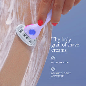 Billie dispensing whipped cream texture demonstrating airy cushion and smooth glide