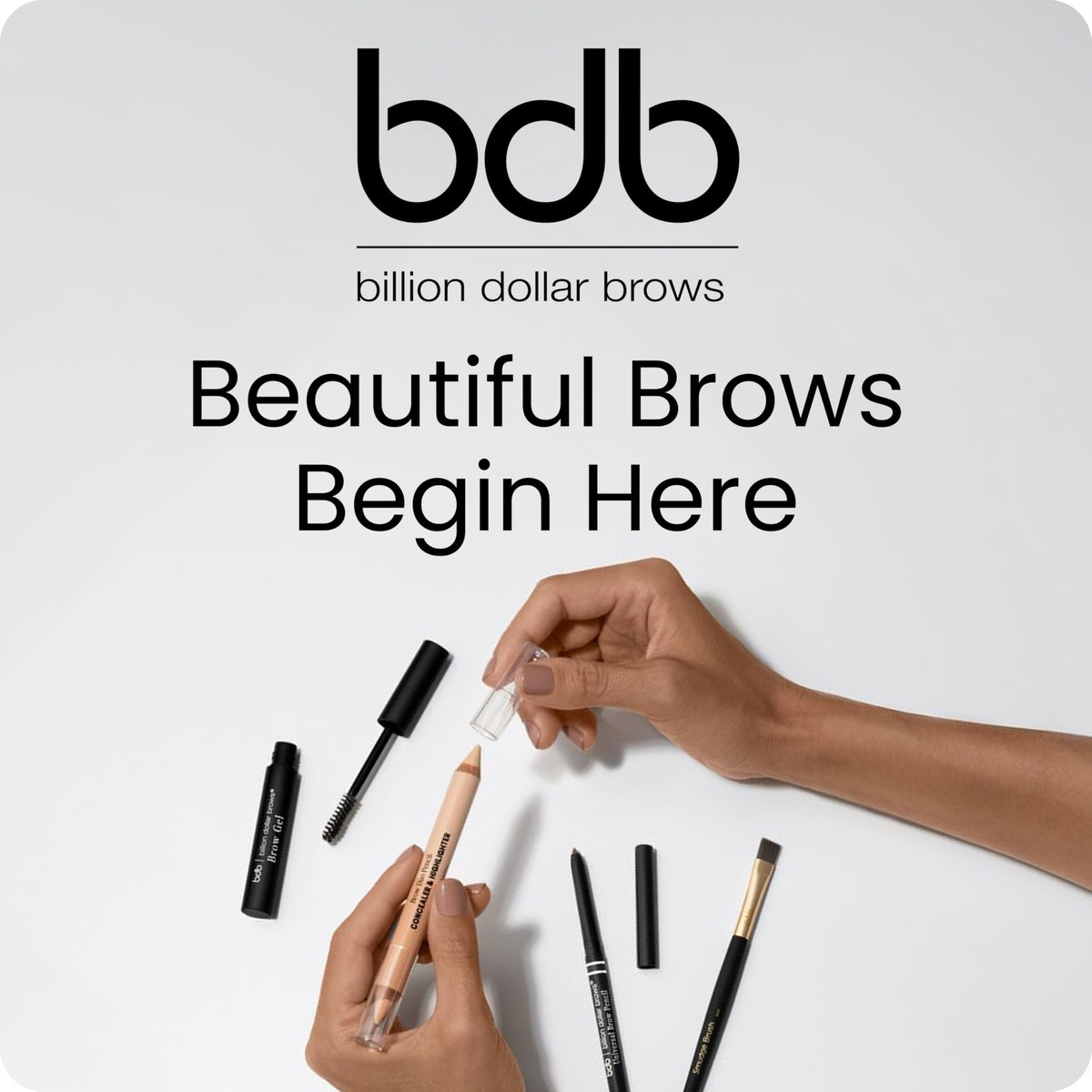 billion dollar brows applying products on model brows for natural finished shape