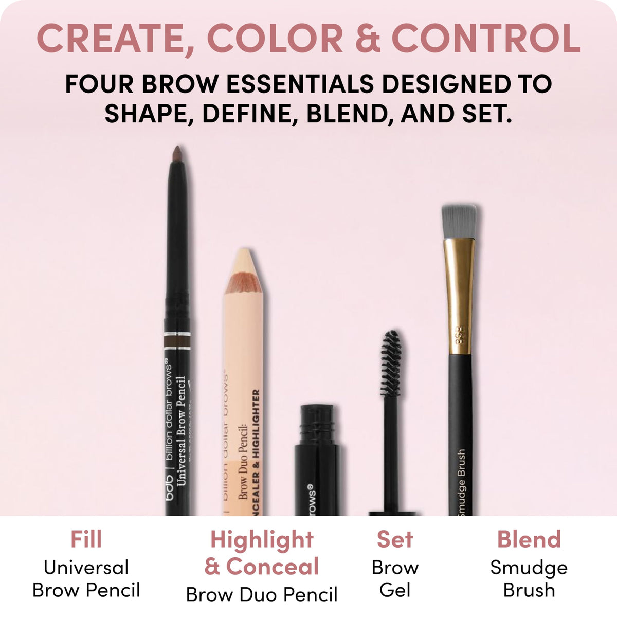 billion dollar brows clear gel wand close-up for long-lasting, flake-free hold