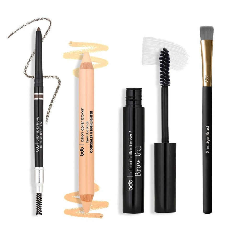 billion dollar brows front packaging showing all four pieces for easy styling