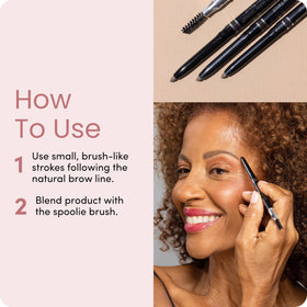 billion dollar brows in use applying pencil for natural brow definition