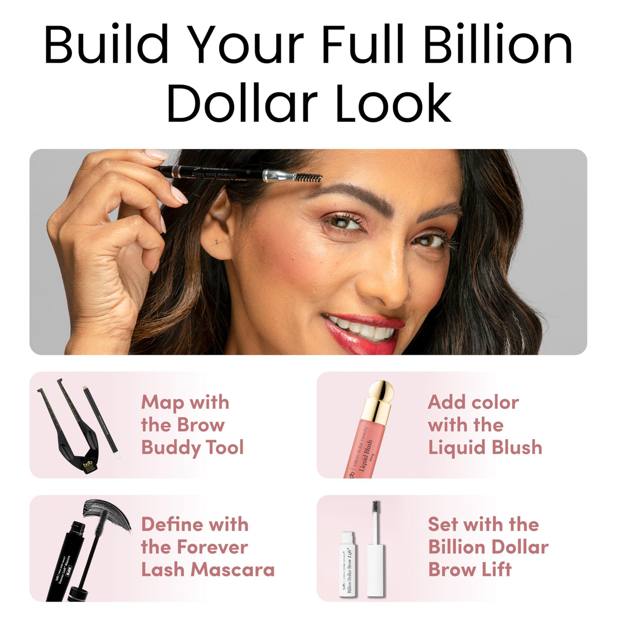billion dollar brows lifestyle bag shot showing on-the-go grooming convenience