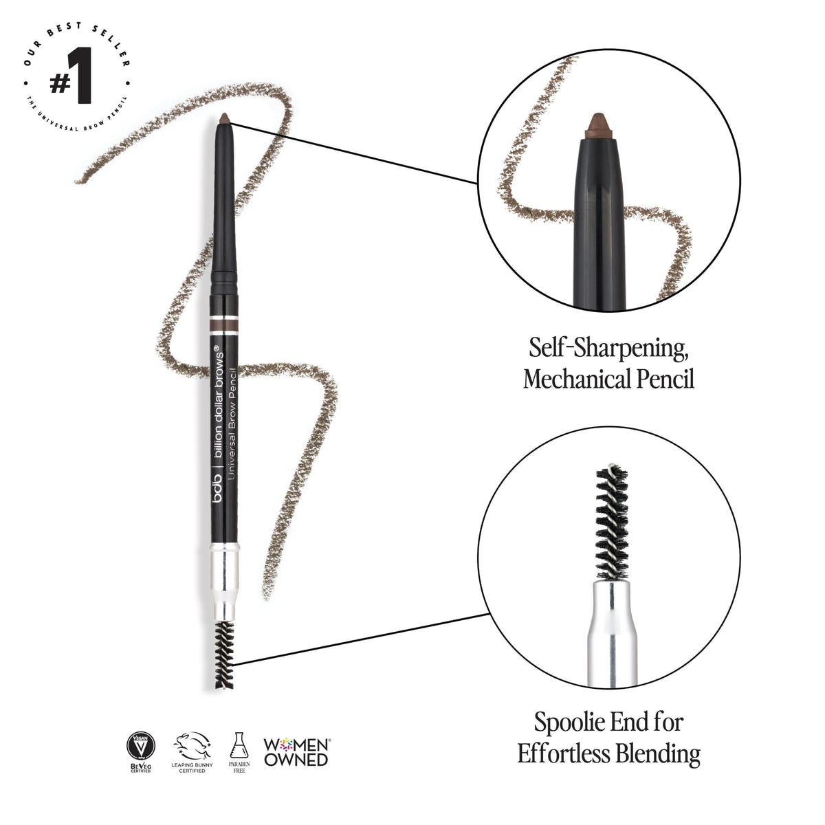 billion dollar brows pomade tip close-up highlighting precise hair-like strokes