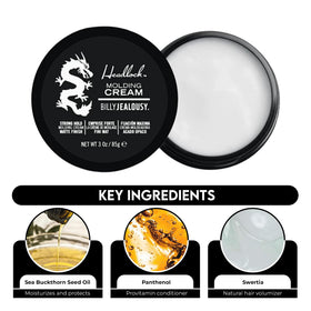 Billy Jealousy applying cream to damp hair for control and natural touchable hold