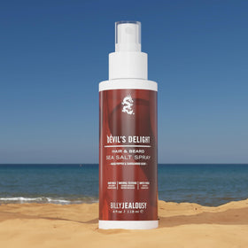 Billy Jealousy on bathroom shelf styled with grooming essentials lifestyle