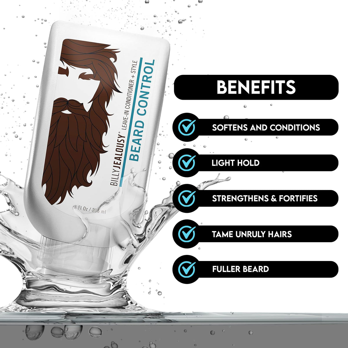 Billy Jealousy dispensing product from bottle pump to show easy controlled application