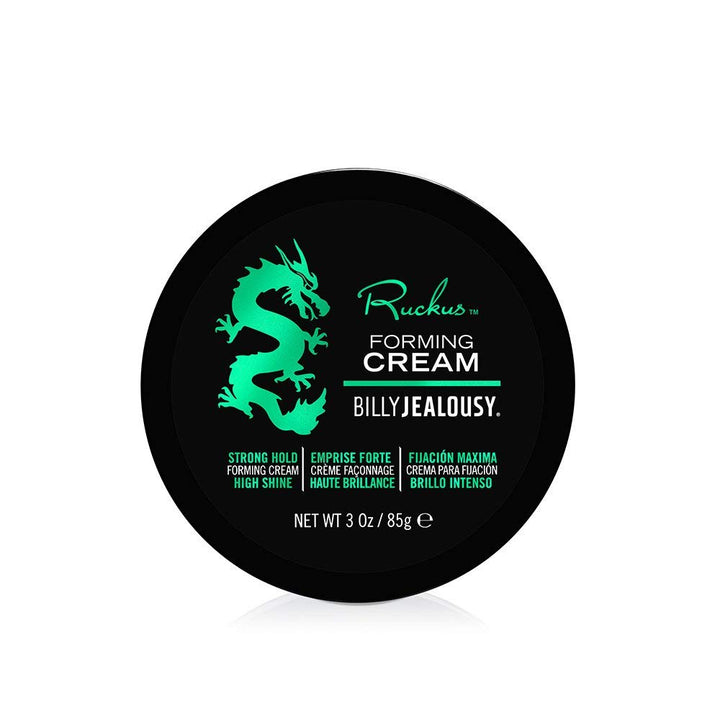 billy jealousy jar front view showing label and size, highlighting premium styling