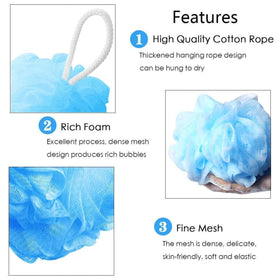 BIMIGET pouf in shower illustrating easy lathering benefit