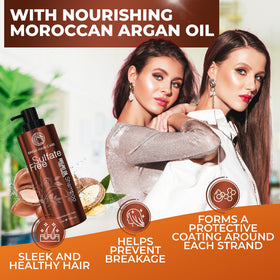 BINGO HAIR CARE argan oil drops close-up highlighting nourishing benefit