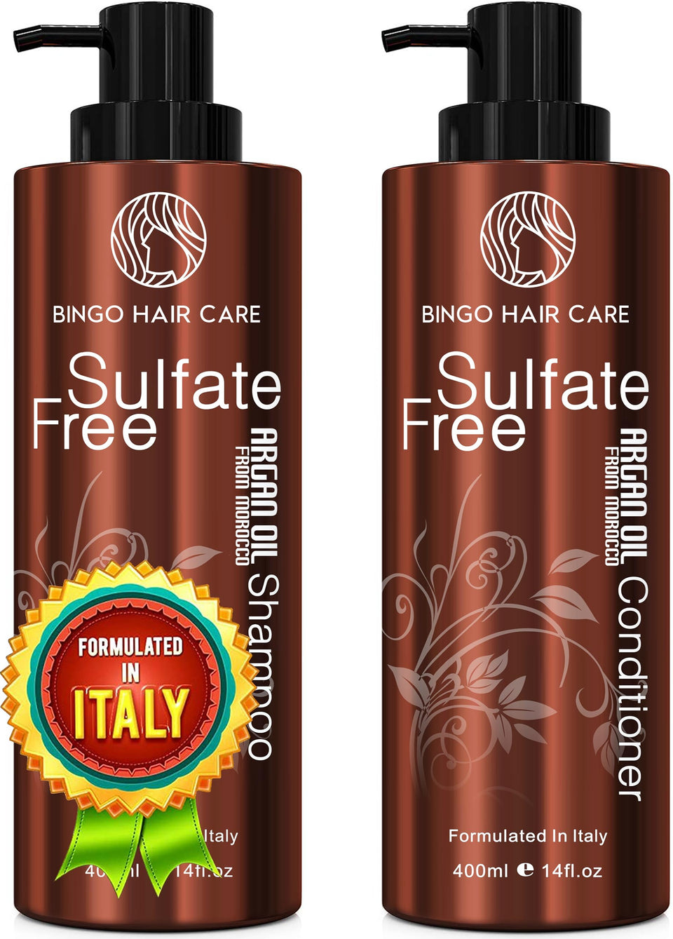 BINGO HAIR CARE front packaging showing argan oil set for hydration