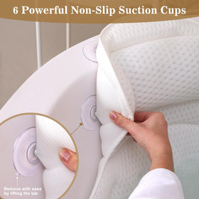 Binobella in tub lifestyle scene delivering relaxing head and neck support