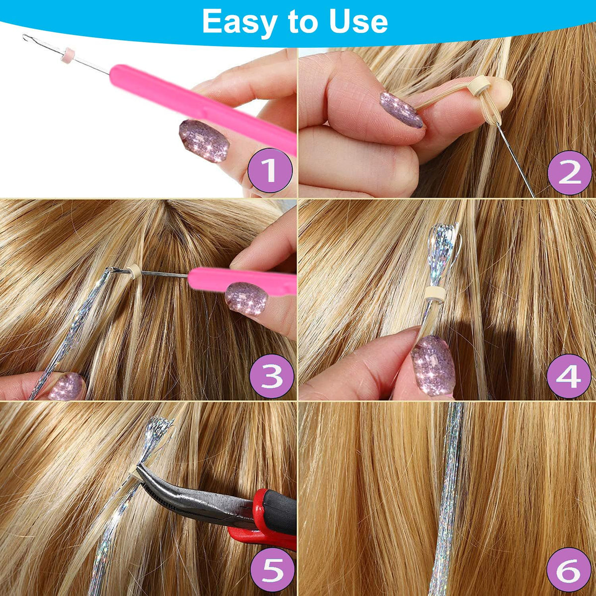 Bintvoy before-and-after ponytail showing instant shine benefit
